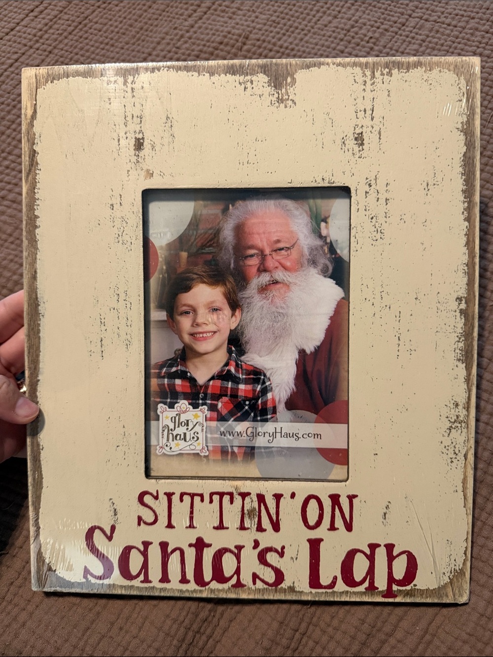 Glory Haus: Cream "Sittin' on Santa's Lap" Decorative Picture Frame